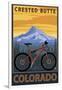 Crested Butte, Colorado - Mountain Bike Scene-Lantern Press-Framed Premium Giclee Print