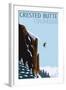 Crested Butte, Colorado - Skier Jumping-Lantern Press-Framed Art Print