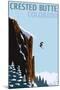 Crested Butte, Colorado - Skier Jumping-Lantern Press-Mounted Art Print