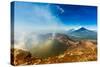 Cresting the peak of Pacaya Volcano in Guatemala City, Guatemala, Central America-Laura Grier-Stretched Canvas