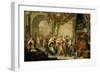 Cresus (596-546 Avant Jc) Montre Ses Tresors a Solon (640-558 Av. Jc)  - Croesus and Solon - Oil O-Johann Georg Platzer-Framed Giclee Print