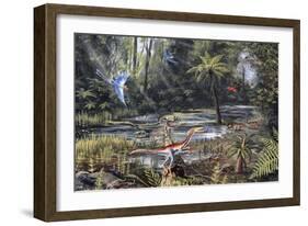 Cretaceous Life, Artwork-Richard Bizley-Framed Photographic Print