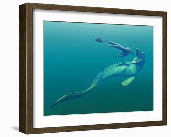 Cretaceous Marine Predators, Artwork-Walter Myers-Framed Photographic Print