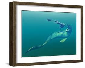 Cretaceous Marine Predators, Artwork-Walter Myers-Framed Photographic Print