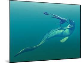 Cretaceous Marine Predators, Artwork-Walter Myers-Mounted Photographic Print