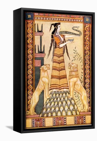 Cretan Snake Goddess-John Duncan-Framed Stretched Canvas