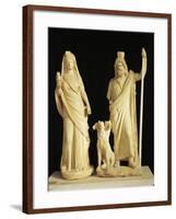 Crete, Gortina, Shrine of Isia, Statue of Proserpine and Pluto with Cerberus-null-Framed Giclee Print