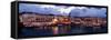 Crete, Rethimnon, Venetian Harbour, Evening Panorama-Catharina Lux-Framed Stretched Canvas