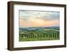 Crete Senesi, Tuscany, Italy. a Lonely Farmhouse with Cypress and Olive Trees-Francesco Riccardo Iacomino-Framed Photographic Print