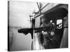 Crew Chief Lance Cpl. James C. Farley Manning Helicopter Machine Gun of Yankee Papa 13-Larry Burrows-Stretched Canvas