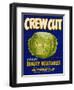 Crew Cut Lettuce Label - El Centro, CA-Lantern Press-Framed Art Print