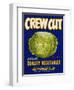 Crew Cut Lettuce Label - El Centro, CA-Lantern Press-Framed Art Print