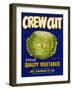 Crew Cut Lettuce Label - El Centro, CA-Lantern Press-Framed Art Print