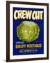 Crew Cut Lettuce Label - El Centro, CA-Lantern Press-Framed Art Print