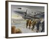 Crew Hand Starting the Port Engine of the Dc-3 Bluebonnet Belle-null-Framed Art Print