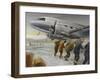 Crew Hand Starting the Port Engine of the Dc-3 Bluebonnet Belle-null-Framed Art Print