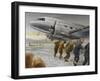 Crew Hand Starting the Port Engine of the Dc-3 Bluebonnet Belle-null-Framed Art Print