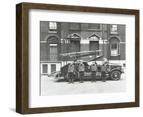 Crew in Breathing Apparatus, London Fire Brigade Headquarters, London, 1934-null-Framed Photographic Print