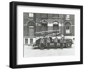 Crew in Breathing Apparatus, London Fire Brigade Headquarters, London, 1934-null-Framed Photographic Print