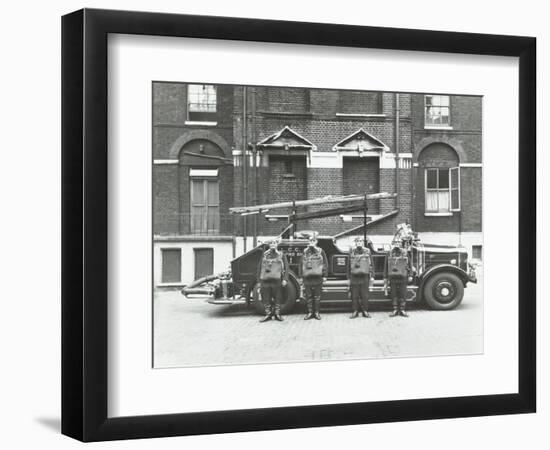 Crew in Breathing Apparatus, London Fire Brigade Headquarters, London, 1934-null-Framed Photographic Print