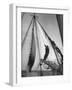 Crew Member Sailing a Pilot Boat in Boston Harbor-Carl Mydans-Framed Photographic Print