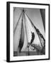 Crew Member Sailing a Pilot Boat in Boston Harbor-Carl Mydans-Framed Photographic Print