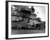 Crew Members on Deck of American Aircraft Carrier, Watching Take-Off of a F6F Hellcat-null-Framed Premium Photographic Print