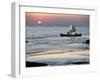 Crew of Fishing Boat Hurries Home to Sittwe as Sun Sets over the Bay of Bengal, Burma, Myanmar-Nigel Pavitt-Framed Photographic Print