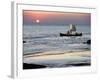 Crew of Fishing Boat Hurries Home to Sittwe as Sun Sets over the Bay of Bengal, Burma, Myanmar-Nigel Pavitt-Framed Photographic Print