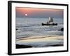 Crew of Fishing Boat Hurries Home to Sittwe as Sun Sets over the Bay of Bengal, Burma, Myanmar-Nigel Pavitt-Framed Photographic Print