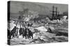 Crew of Tegetthoff Freeing Ship from Pack Ice with Saws-null-Stretched Canvas