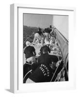 Crew of the American Eagle During America's Cup Race-null-Framed Photographic Print