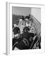 Crew of the American Eagle During America's Cup Race-null-Framed Photographic Print