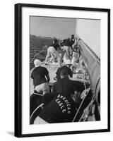 Crew of the American Eagle During America's Cup Race-null-Framed Photographic Print