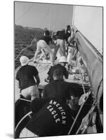 Crew of the American Eagle During America's Cup Race-null-Mounted Photographic Print