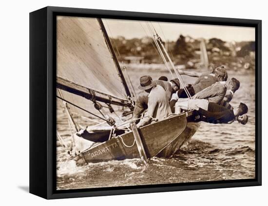 Crew of the "Arawatta" During the "Eighteen Footer" Race, Sydney Harbour, 9th April 1934-null-Framed Stretched Canvas