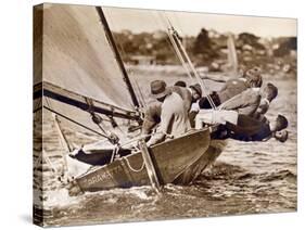 Crew of the "Arawatta" During the "Eighteen Footer" Race, Sydney Harbour, 9th April 1934-null-Stretched Canvas