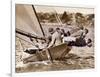 Crew of the "Arawatta" During the "Eighteen Footer" Race, Sydney Harbour, 9th April 1934-null-Framed Photographic Print