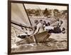 Crew of the "Arawatta" During the "Eighteen Footer" Race, Sydney Harbour, 9th April 1934-null-Framed Photographic Print