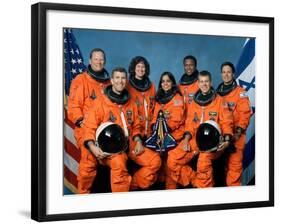 Crew of the Ill-Fated Space Shuttle Columbia-null-Framed Photo