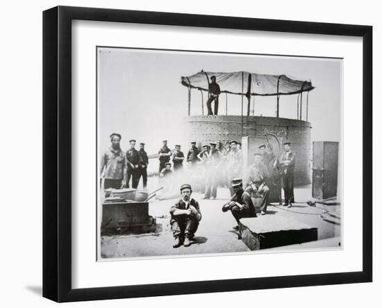 Crew of the Uss 'Monitor' Cooking on Deck on the James River, Virginia, 9th July 1862-American Photographer-Framed Giclee Print