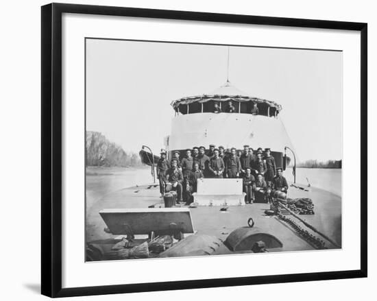 Crew on Monitor Uss Saugus During the American Civil War-Stocktrek Images-Framed Photographic Print