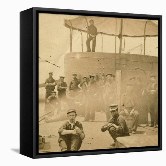 Crew on the Deck of the USS Monitor, 1862-James F. Gibson-Framed Stretched Canvas
