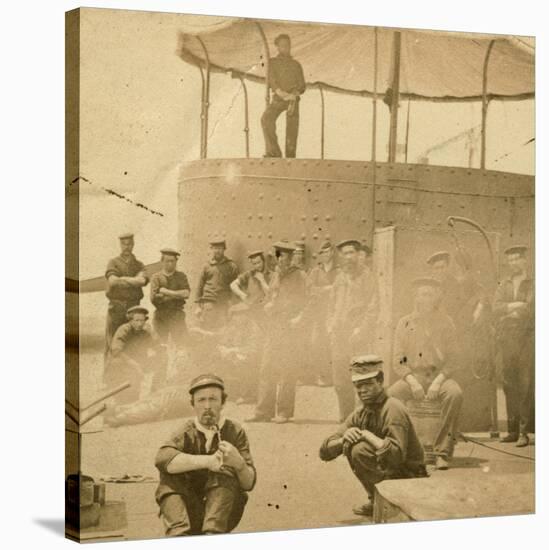 Crew on the Deck of the USS Monitor, 1862-James F. Gibson-Stretched Canvas