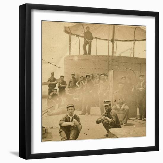 Crew on the Deck of the USS Monitor, 1862-James F. Gibson-Framed Photographic Print