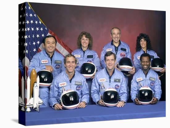 Crew Portrait of the Challenger Astronauts, Jan 28, 1986-null-Stretched Canvas