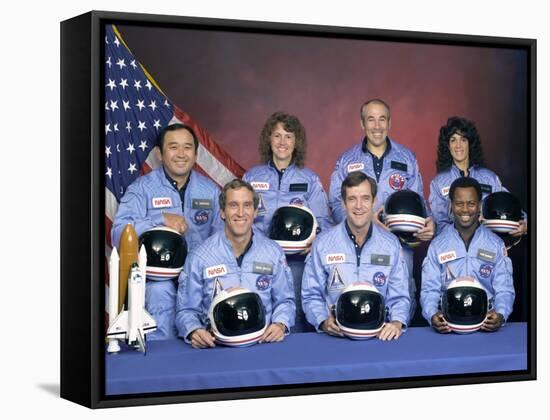 Crew Portrait of the Challenger Astronauts, Jan 28, 1986-null-Framed Stretched Canvas