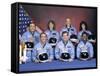 Crew Portrait of the Challenger Astronauts, Jan 28, 1986-null-Framed Stretched Canvas