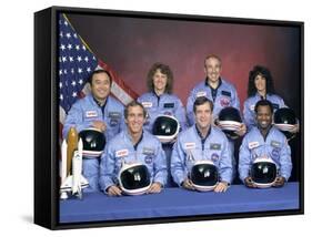 Crew Portrait of the Challenger Astronauts, Jan 28, 1986-null-Framed Stretched Canvas