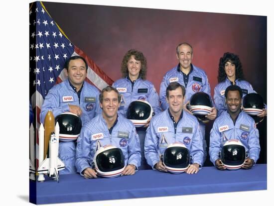 Crew Portrait of the Challenger Astronauts, Jan 28, 1986-null-Stretched Canvas